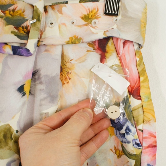 NWT Jason Wu High Waist Rose Floral Satin Belted Shorts - Picture 7 of 8